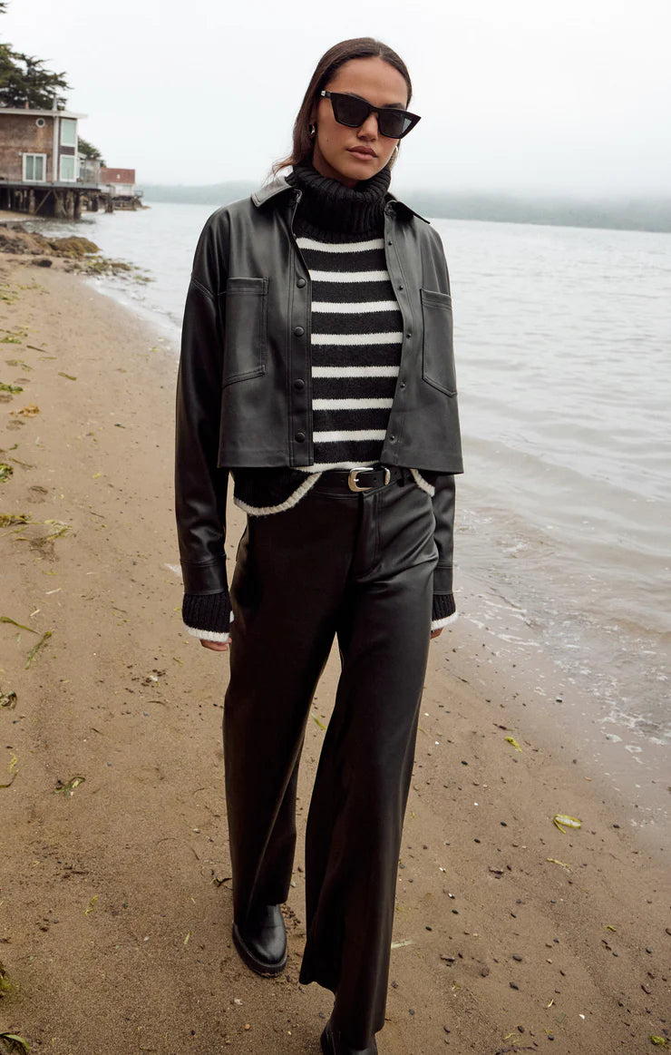 Z Supply Rilynn Faux Black Leather Pants