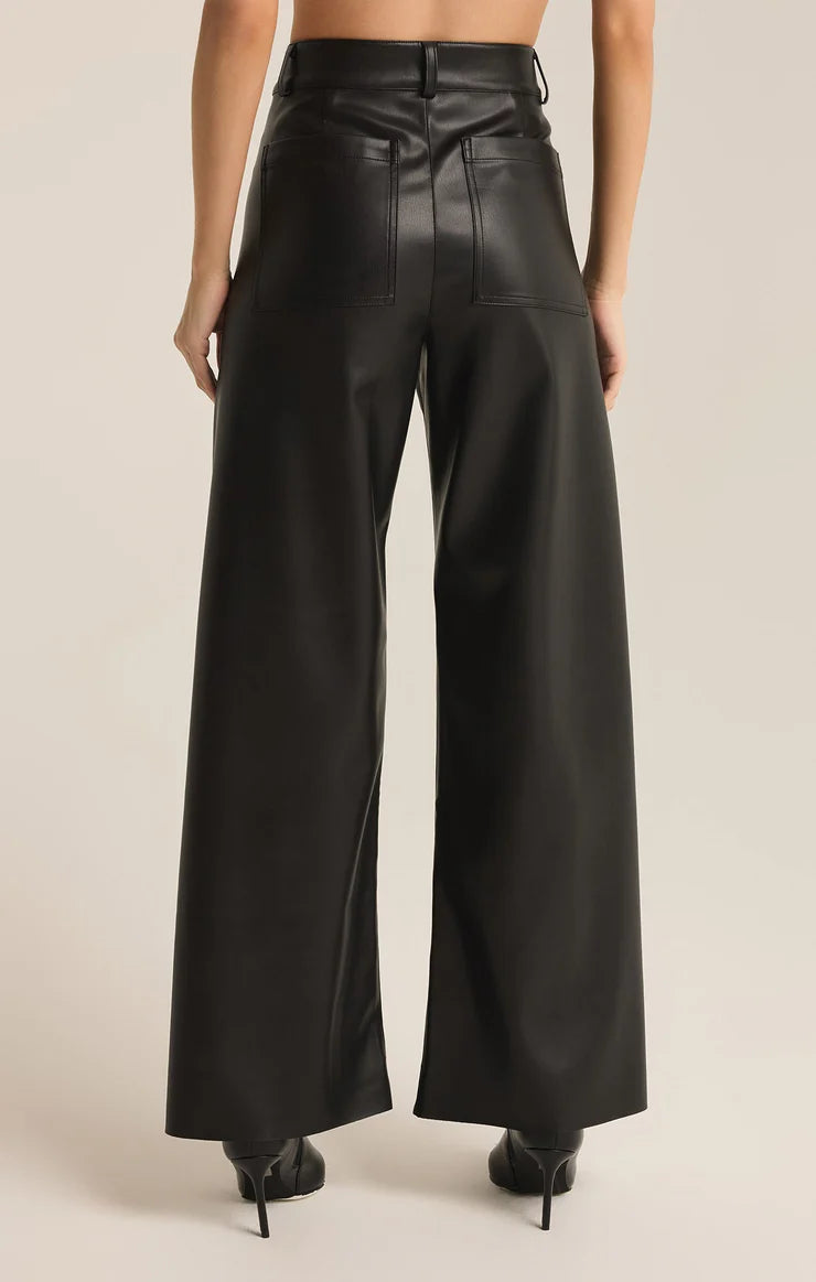 Z Supply Rilynn Faux Black Leather Pants