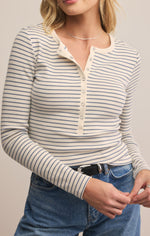 Z Supply Stella Stripe Henley Shirt