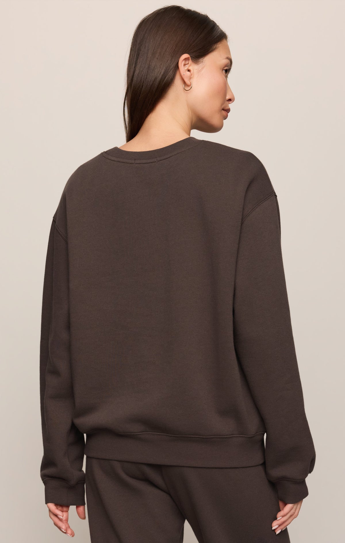 Z Supply Classic Boyfriend Sweatshirt Cocoa Bean classic crew neck with long sleeves womens western clothing