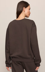 Z Supply Classic Boyfriend Sweatshirt Cocoa Bean classic crew neck with long sleeves womens western clothing