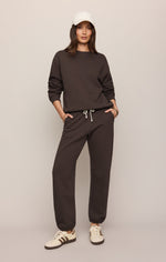 Z Supply Classic Boyfriend Sweatshirt Cocoa Bean cotton and polyester fleece blend cowgirl style Park City