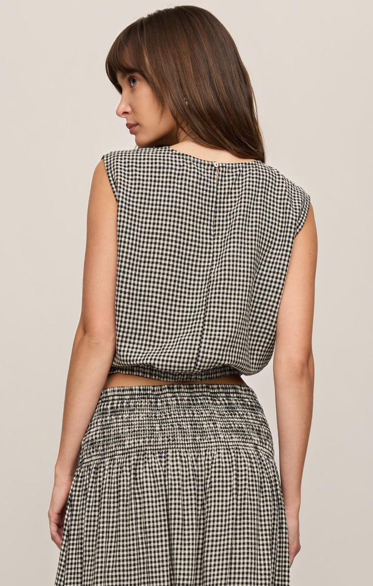Z Supply Merit Cropped Gingham Linen Top