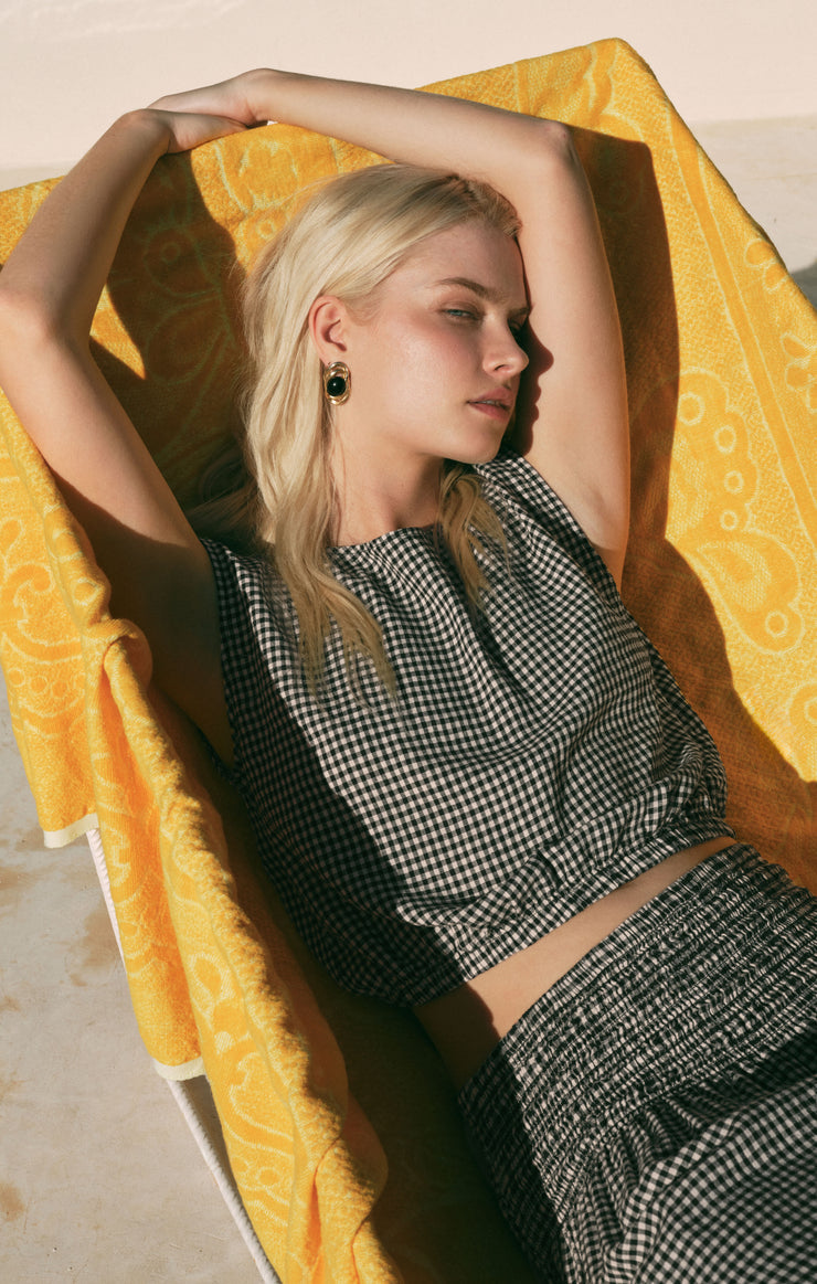 Z Supply Merit Cropped Gingham Linen Top