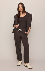 Z Supply Greyson Scoop Long Sleeve Tee Cocoa Bean slim long sleeves with a lightweight feel cowgirl style Park City