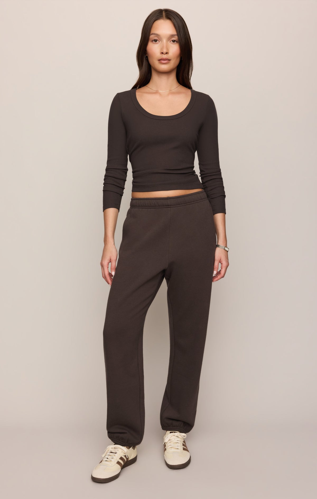 Z Supply Greyson Scoop Long Sleeve Tee Cocoa Bean wardrobe essential top for ranch days and town western boutique Dupe