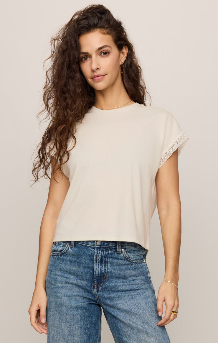 Z Supply Marika Lace Trim Muscle Tee