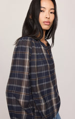 Z Supply Autumn Plaid Henley Blouse Eclipse layering blouse for cool weather Utah western fashion