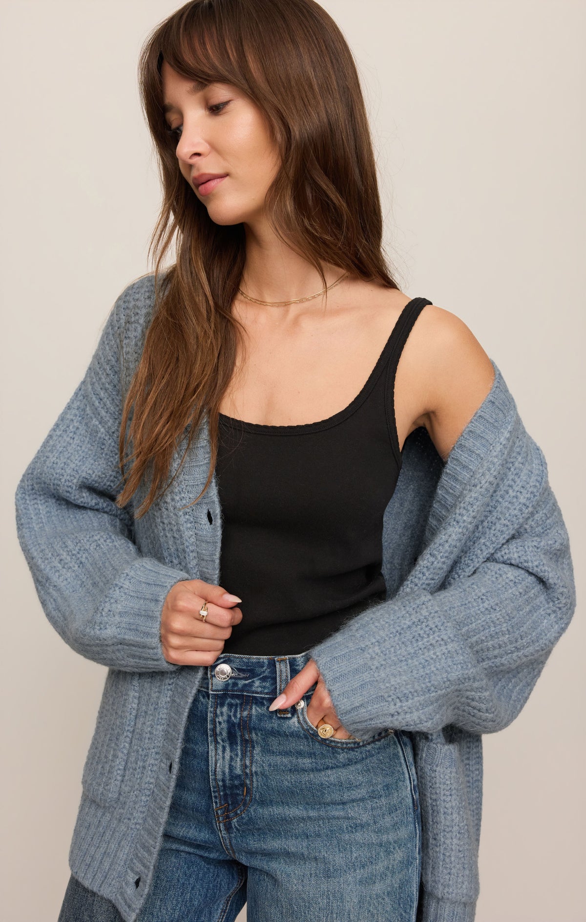 Womens western fashion Utah boutique Whitmore Oversized Cardigan Mineral Blue SKU ZW263321 Boltranchstore.com free shipping