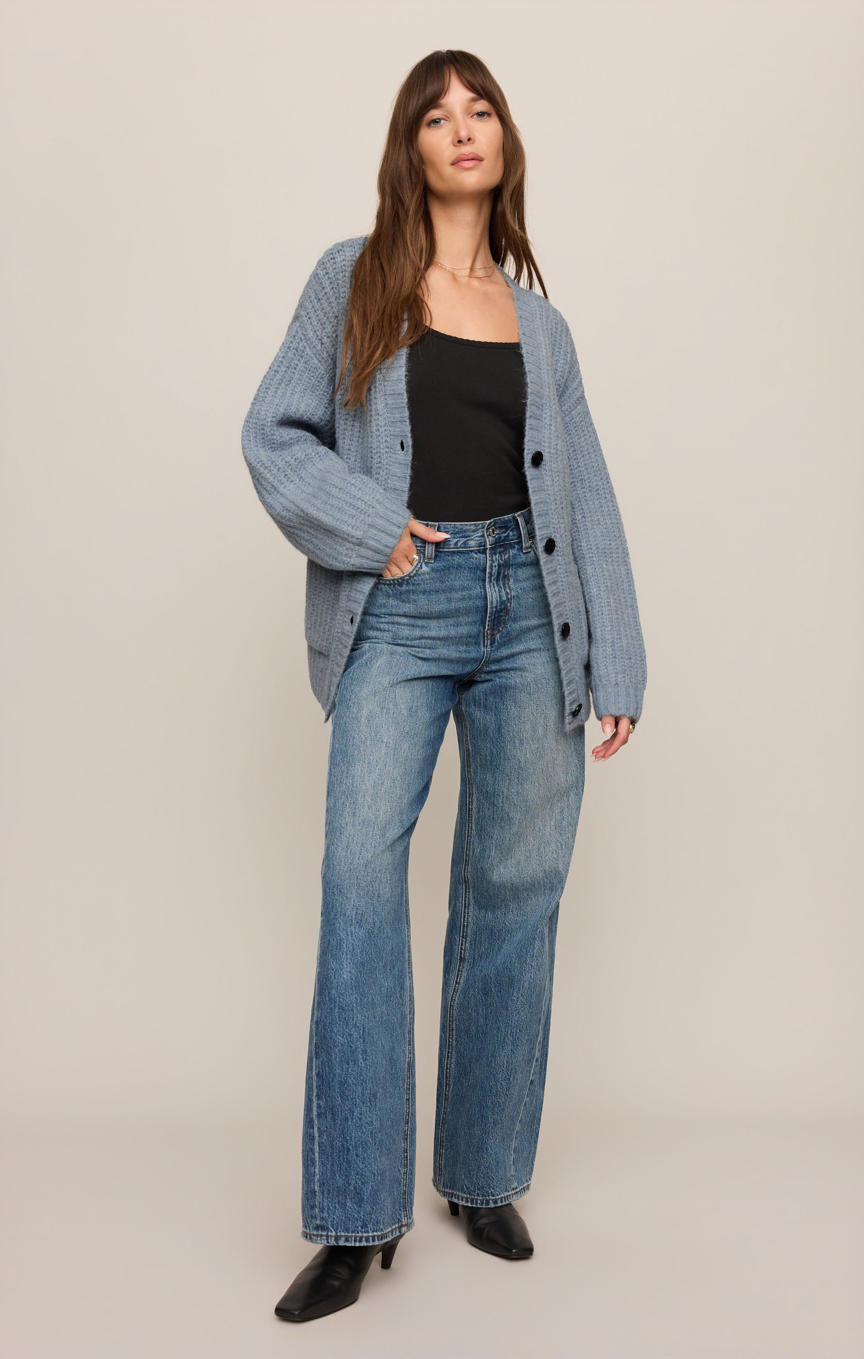 Womens fashion Utah western clothing rodeo Whitmore Oversized Cardigan Mineral Blue SKU ZW263321 Boltranchstore.com free shipping