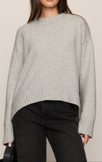 Z Supply Eastwell Pullover Sweater Feather Grey feather grey cotton blend pullover sweater womens western boutique Utah SKU ZW264803SFHGXS