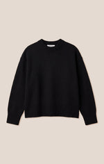 Z Supply Cloud Spun Curved Hem Sweater clean black knit that pairs with denim and boots western fashion