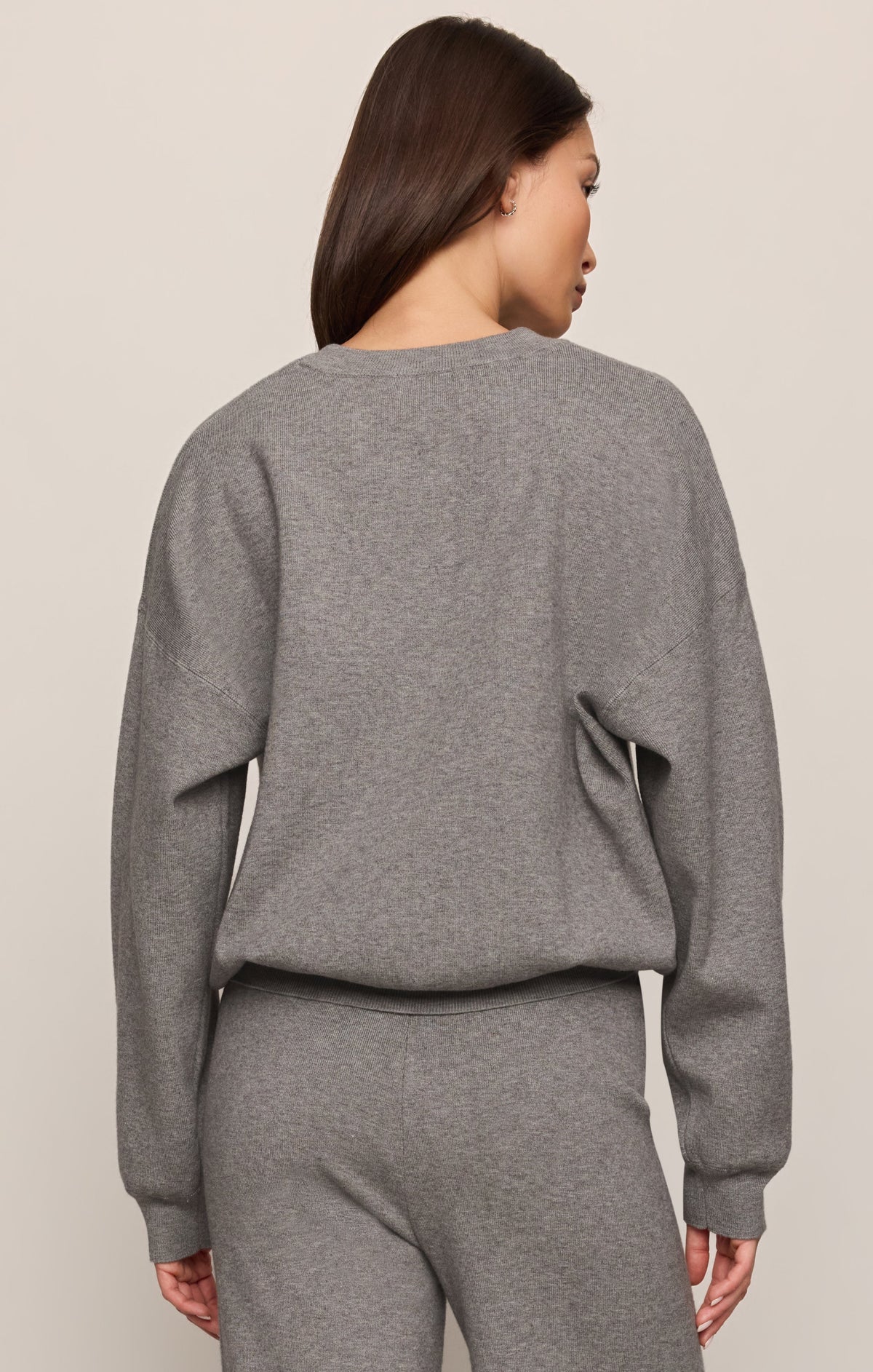 Z Supply Take It Easy Sweater Classic Heather Grey crew neckline with ribbed trim womens western clothing