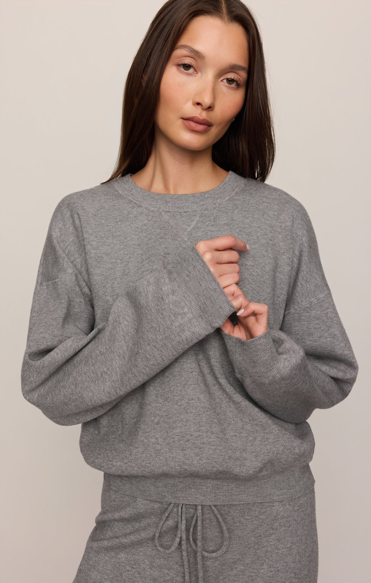 Z Supply Take It Easy Sweater Classic Heather Grey heathered grey sweater knit texture western fashion Kamas