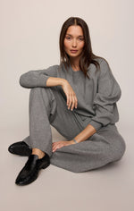 Z Supply Take It Easy Sweater Classic Heather Grey pullover to wear with the matching pant western boutique Dupe