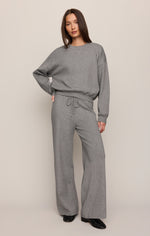 Z Supply Take It Easy Sweater Classic Heather Grey long sleeves in a relaxed cut ranch wear