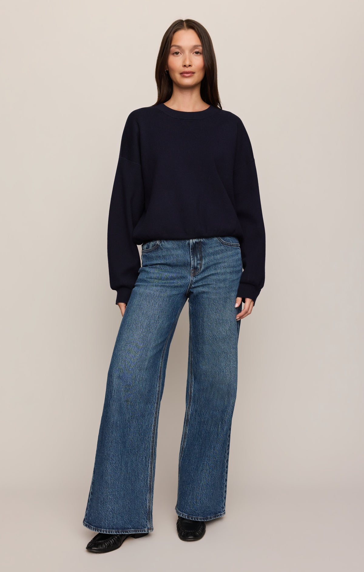 Z Supply Take It Easy Sweater Nightfall heavy soft wash on the sweater knit ranch wear