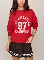 Z Supply Champs Landmark Sweatshirt red 97 womens crewneck Boltranchstore.com Free Shipping