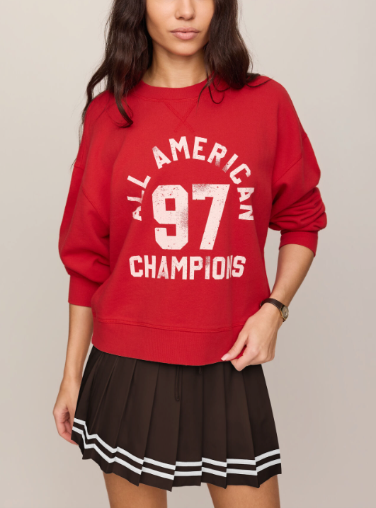 Z Supply Champs Landmark Sweatshirt red 97 womens crewneck Boltranchstore.com Free Shipping
