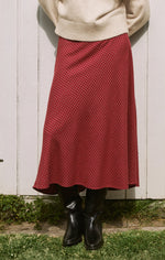 Z Supply Crestview Plaid Maxi Skirt Red Dahlia red dahlia plaid bias cut skirt womens western boutique Utah SKU ZK264201SRDLXS