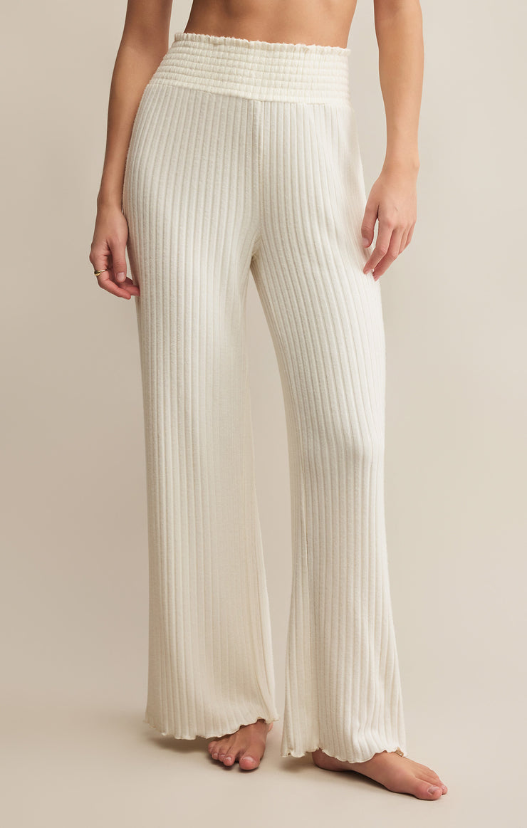 Z Supply Dawn Smocked Rib Pant - Bone