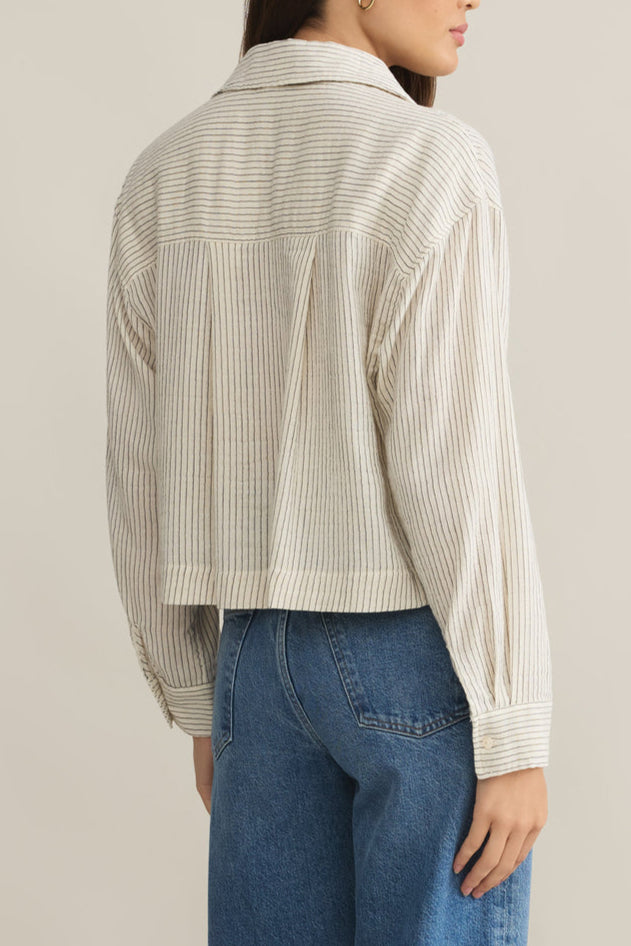 Z Supply Del Mar Cotton Gauze Striped Shirt