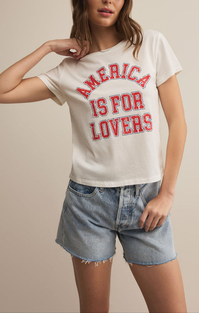 Z Supply Lovers Tourist Tee womens summer teen t shirt america patriotic july best seller free shipping Boltranchstore.com