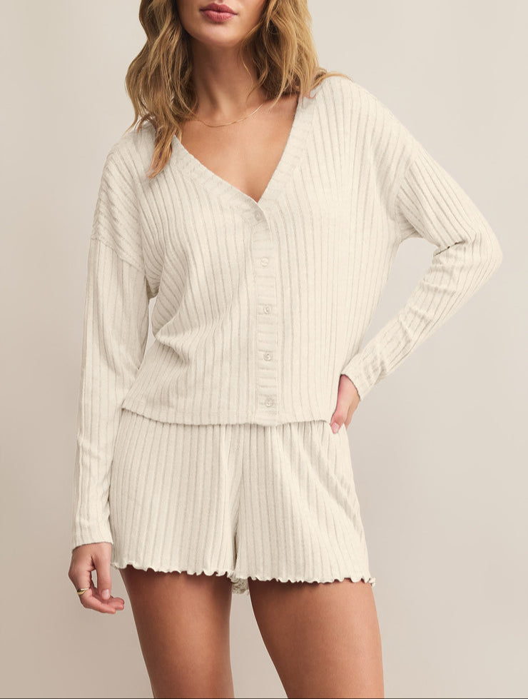 Z Supply Mara LS Cardigan Top - Bone