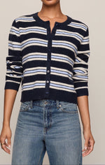 Z Supply Medina Cozy Stripe Cardigan eclipse striped button front cardigan womens western boutique Utah SKU ZW263330SECPXS