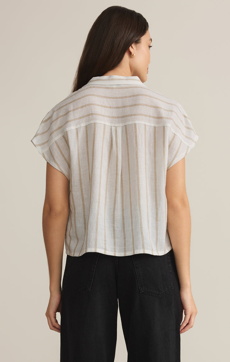 Z Supply Parallel Stripe Linen Top