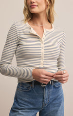 Z Supply Stella Stripe Henley Shirt order at boltranchstore.com