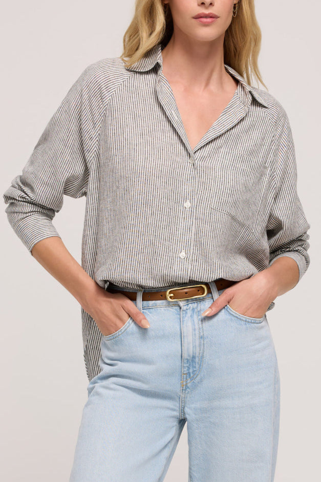 Z Supply Womens The Perfect Linen Stripe Top at bolt ranch store buy now
