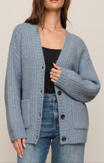 Womens western boutique Utah womens fashion Whitmore Oversized Cardigan Mineral Blue SKU ZW263321 Z Supply Whitmore Oversized Cardigan sold near me at Bolt Ranch Store Kamas Utah