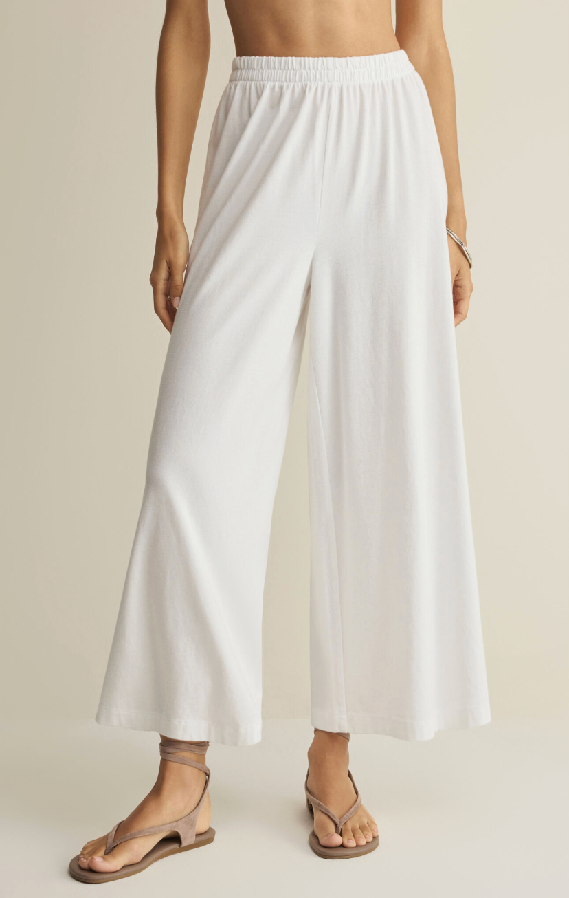 Z supply Scout Jersey Crop Flare Pant buy at boltranchstore.com free shipping womens loungewear flare white cream pants