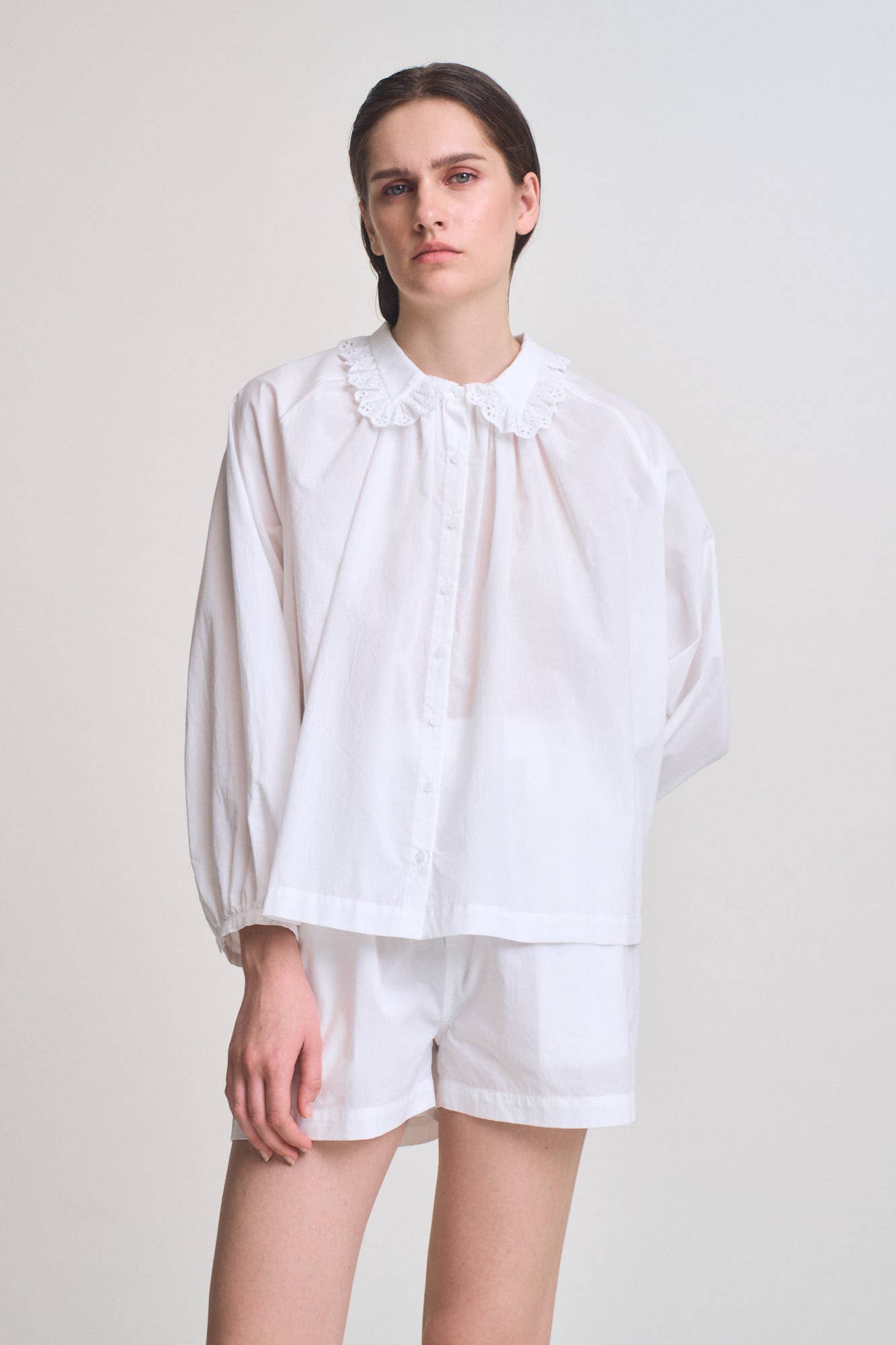 Missy Eyelet Collar Shirt
