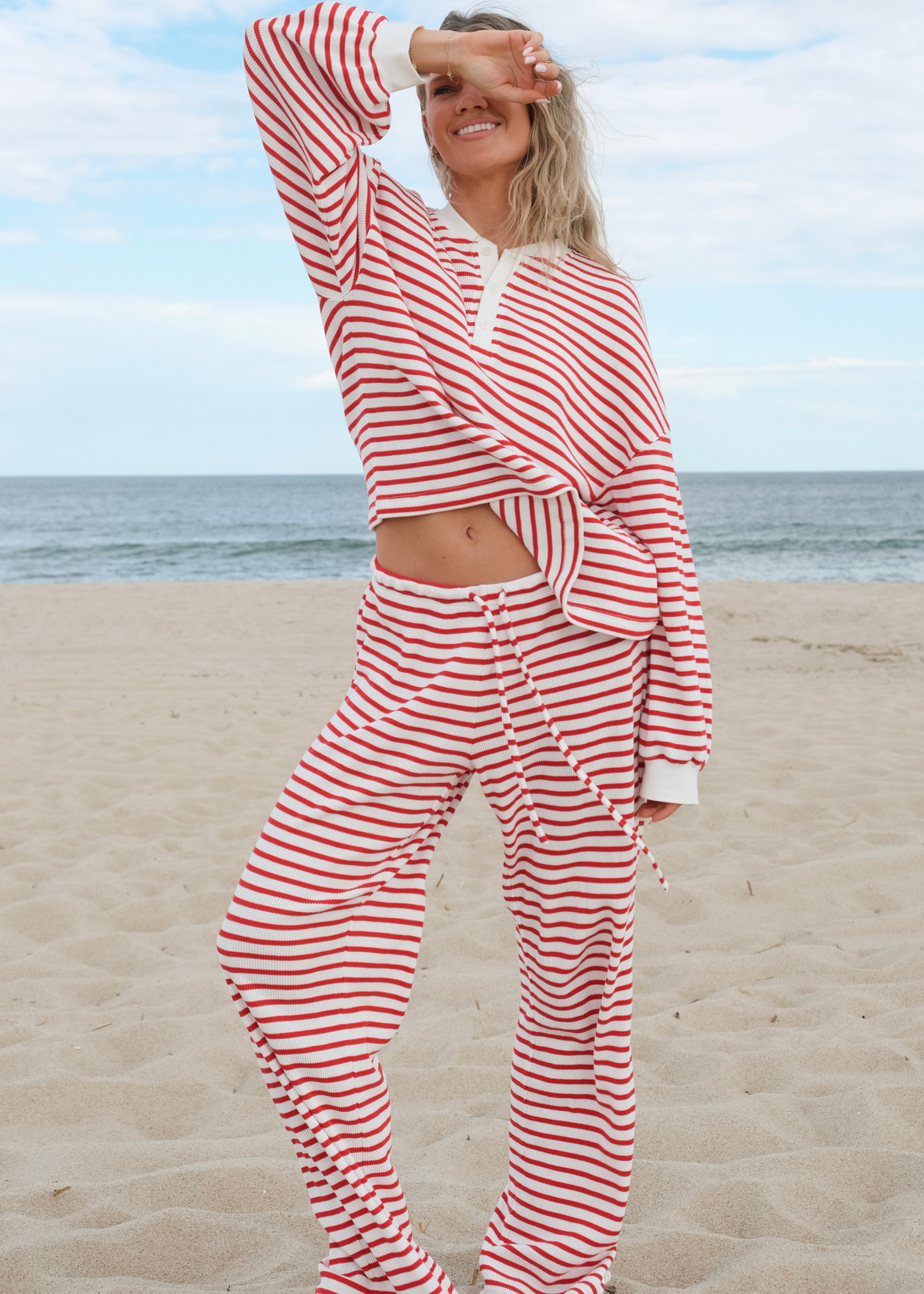 Striped Thermal Henley Top