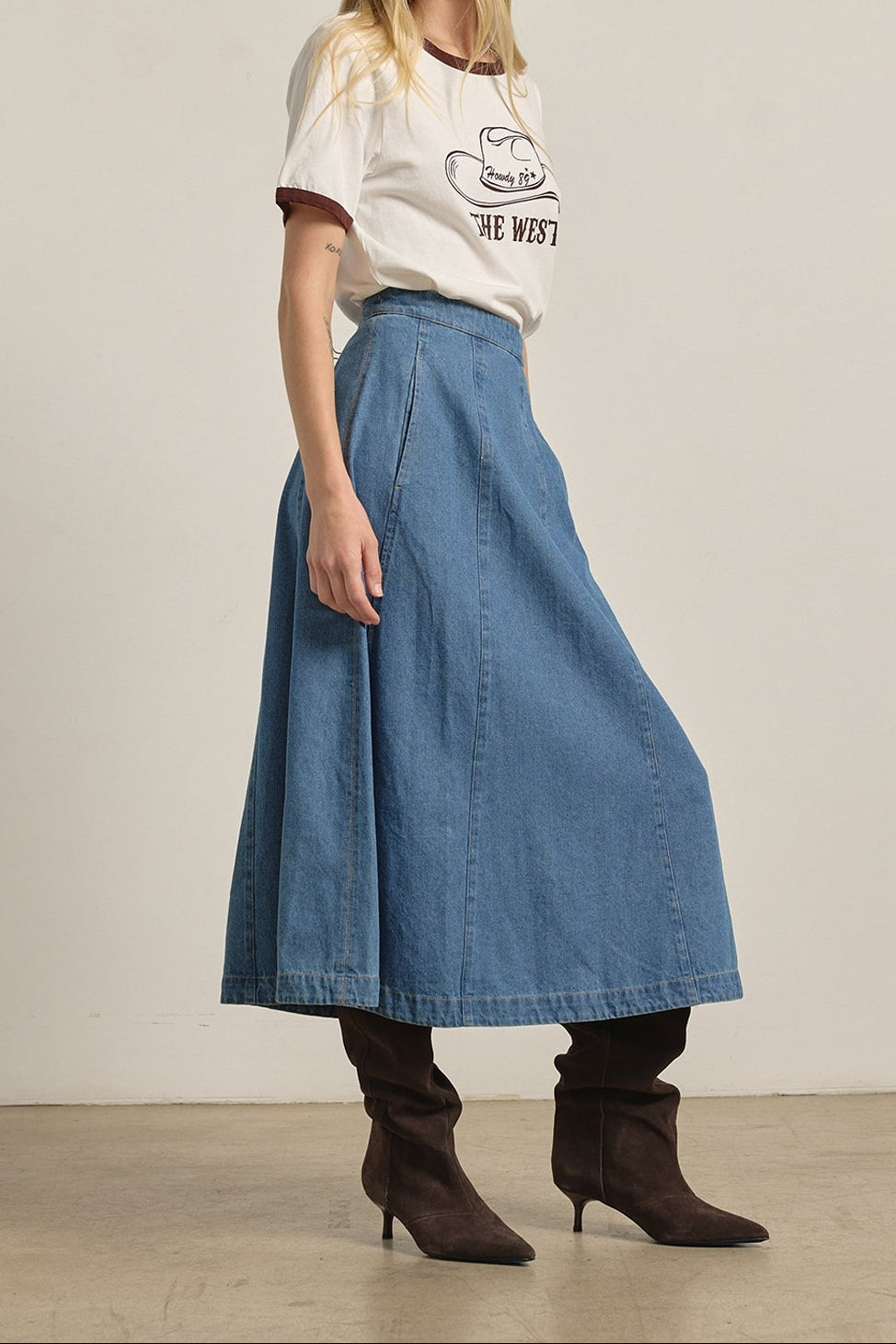 Demi A Line Denim Skirt