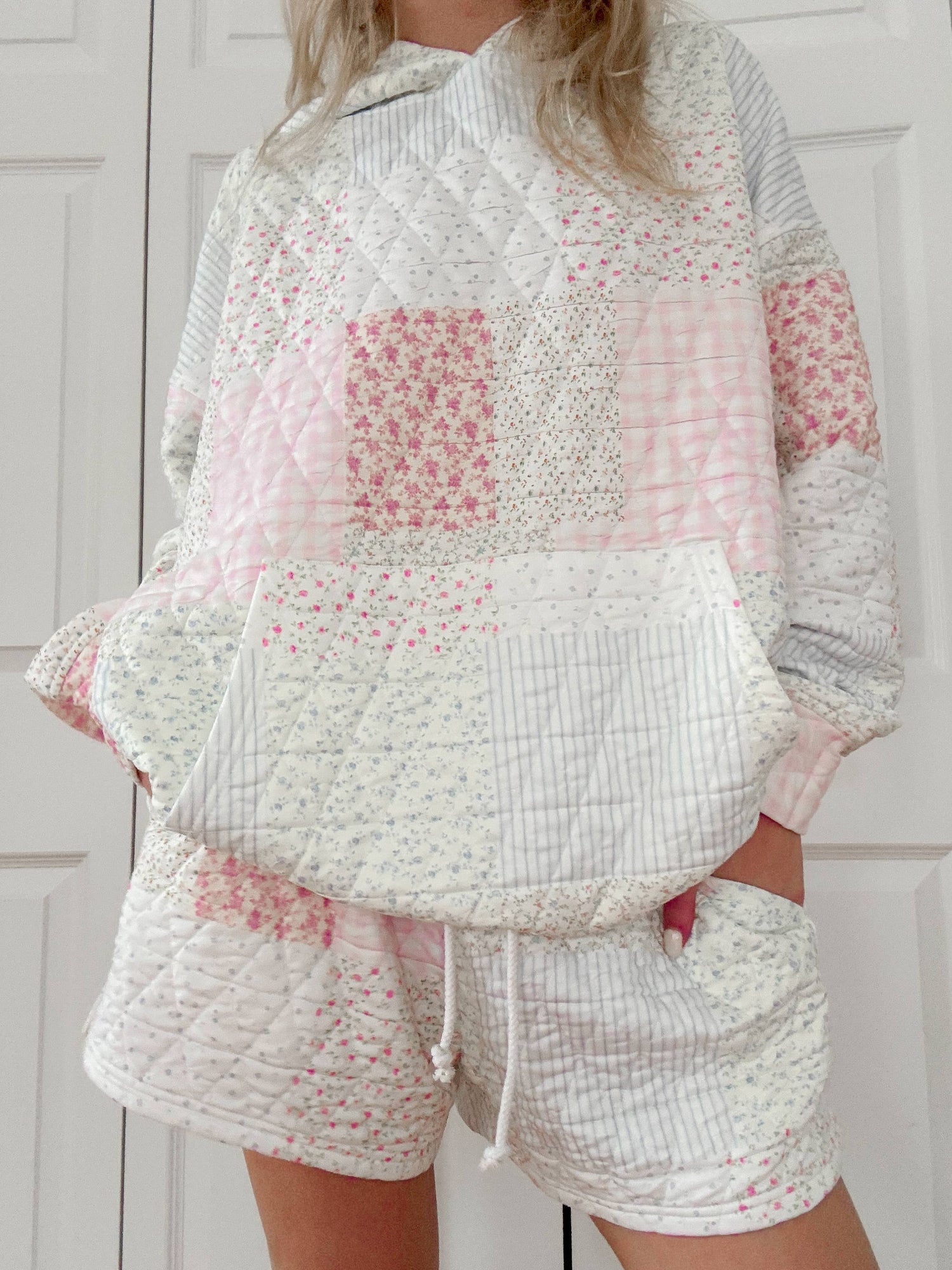 Quilted Womens Pastel Hoodie