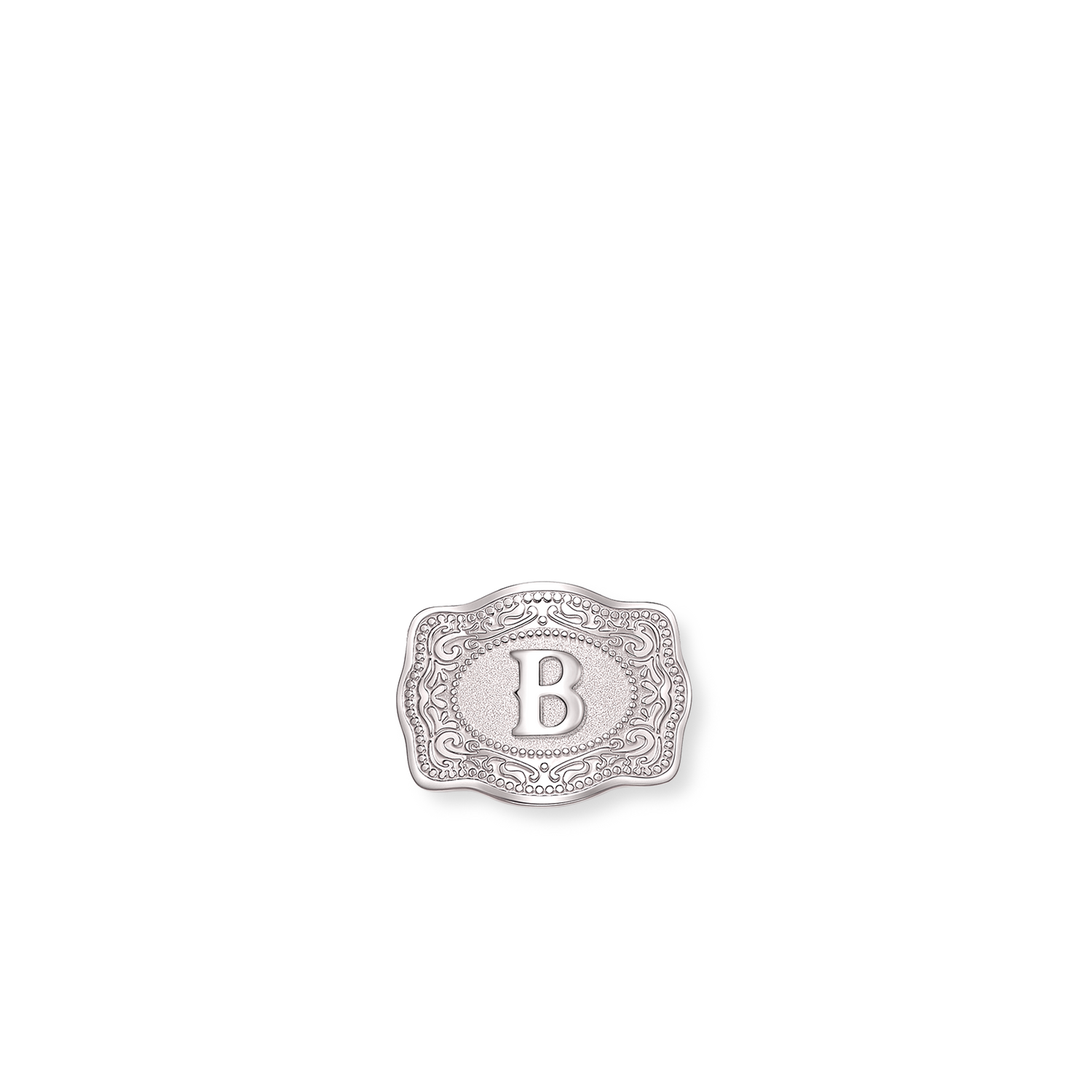 Mini Belt Buckle Initial Silver Hatpin