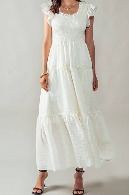 Angelic Vibe Tiered Midi Dress