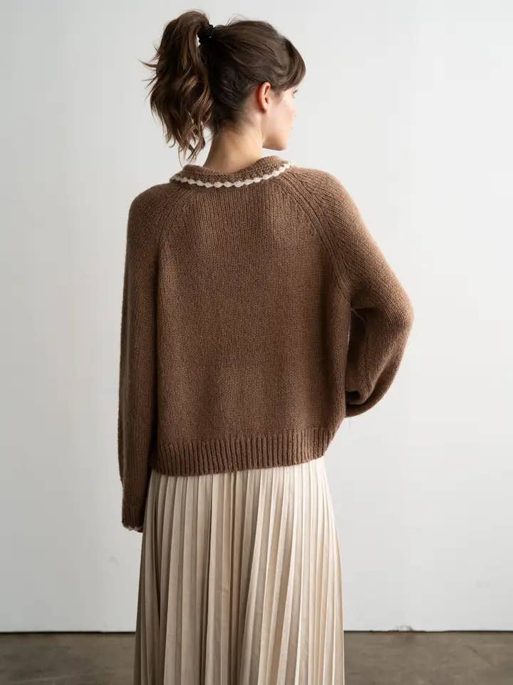 Emily Knit Scalloped Collar Sweater