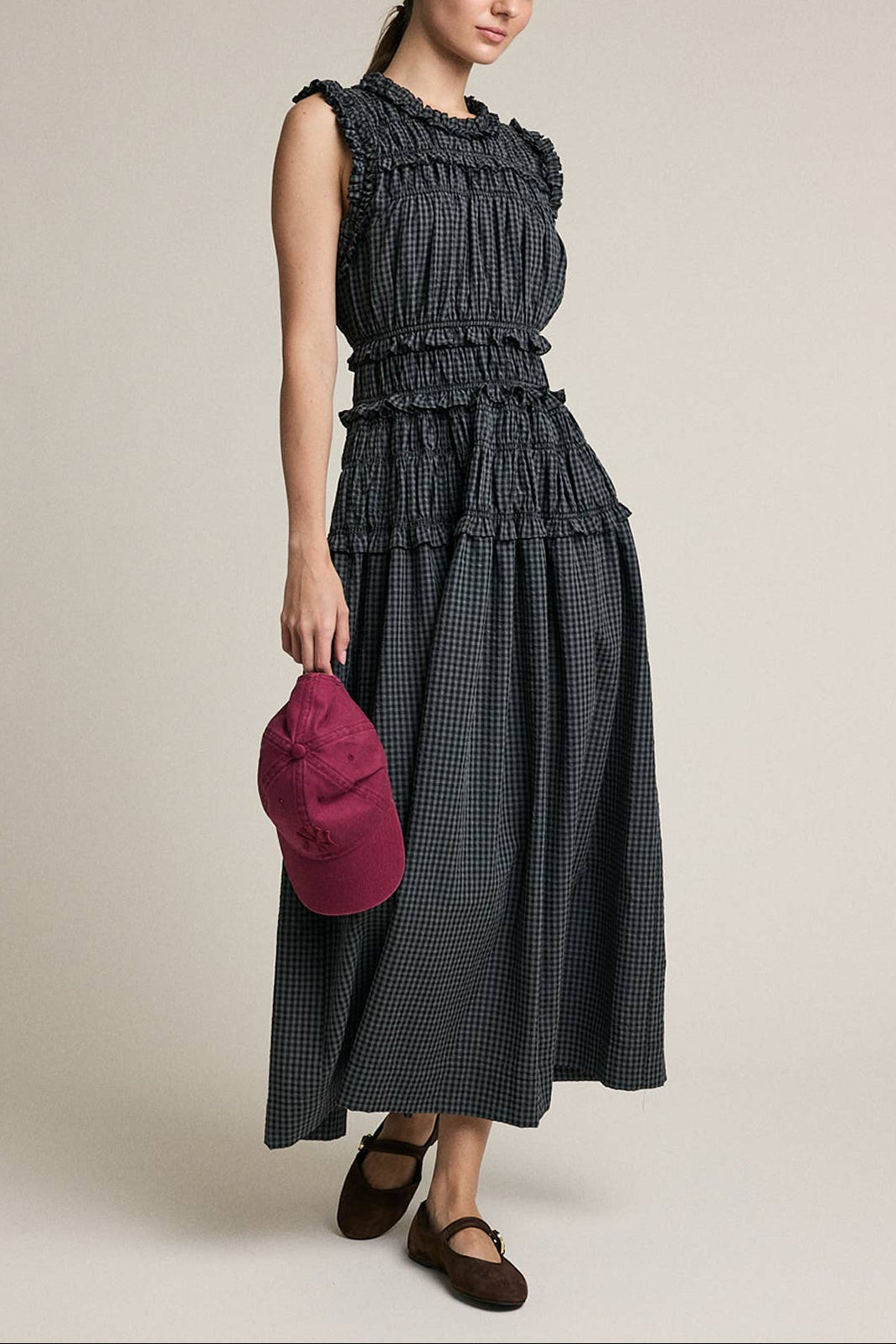 Collins Ruffle Plaid Dress