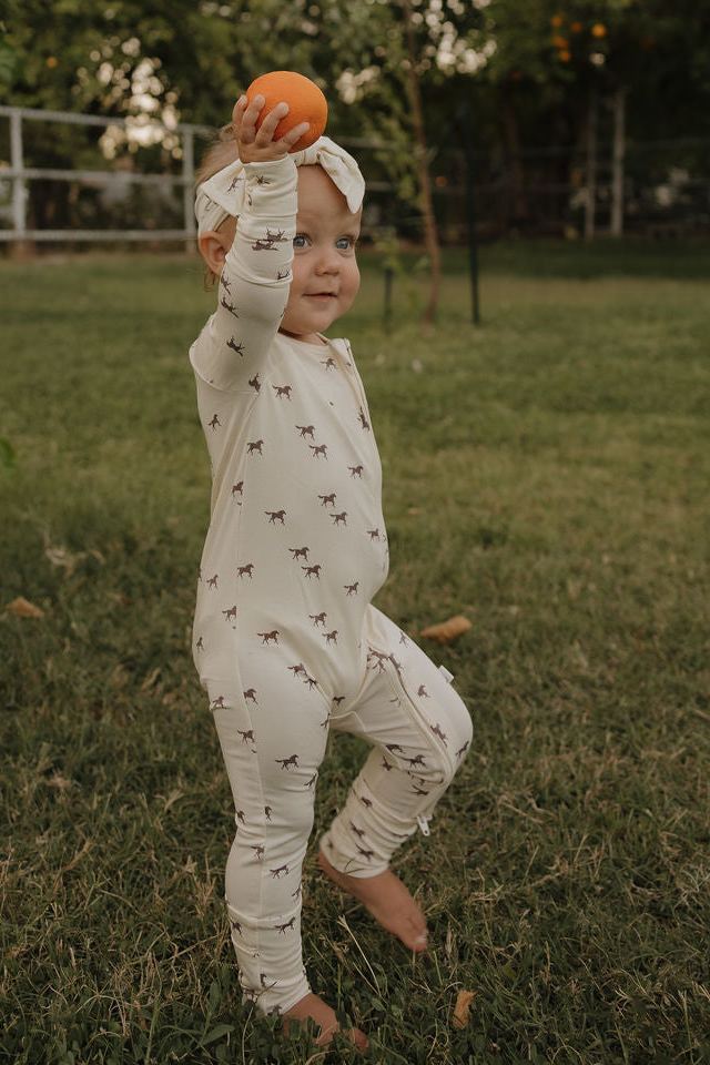 Bamboo Zip Pajamas Wild Horses