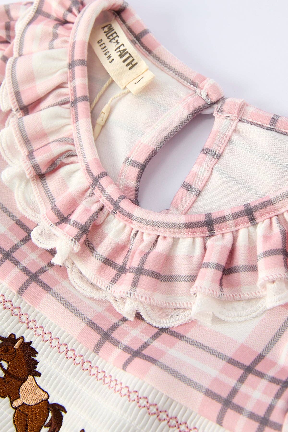Western Horse Embroidered Girls Dress