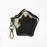 American Darling Genuine Hair On Star Shaped Coin Purse Keychain black and white hair on hide star pouch with swivel clip western fashion