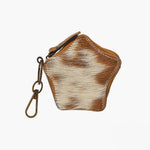 American Darling Genuine Hair On Star Shaped Coin Purse Keychain tan and white cowhide star keychain cowgirl