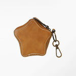 American Darling Genuine Hair On Star Shaped Coin Purse Keychain solid tan hair on hide mini pouch ranch wear