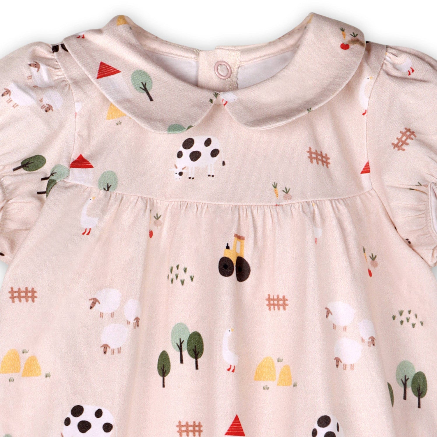 Farm Peter Pan Collar Baby Bubble Romper