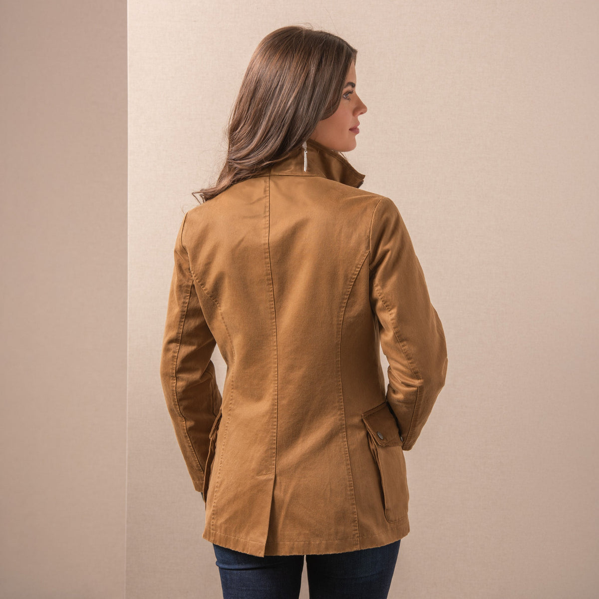 Madison Creek Outfitters Albany Field Jacket feminine tailored shape through the body with a hip length hem