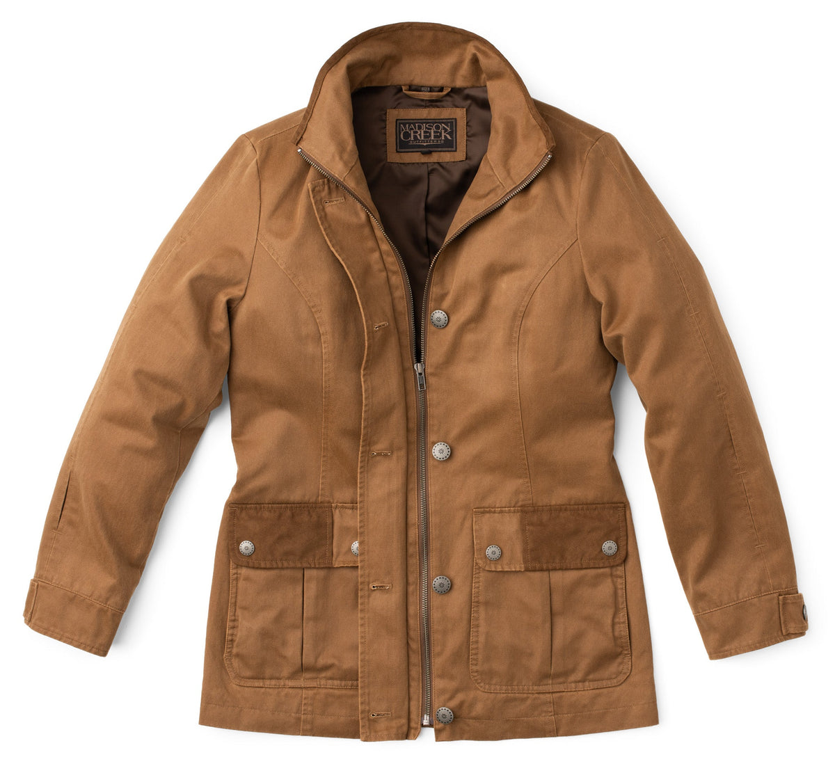 Madison Creek Outfitters Albany Field Jacket distinctive metal buttons down the placket cowgirl style